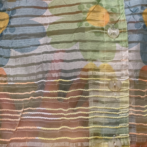 3/$15 Sheer floral pastels jacket size small - Picture 2 of 7